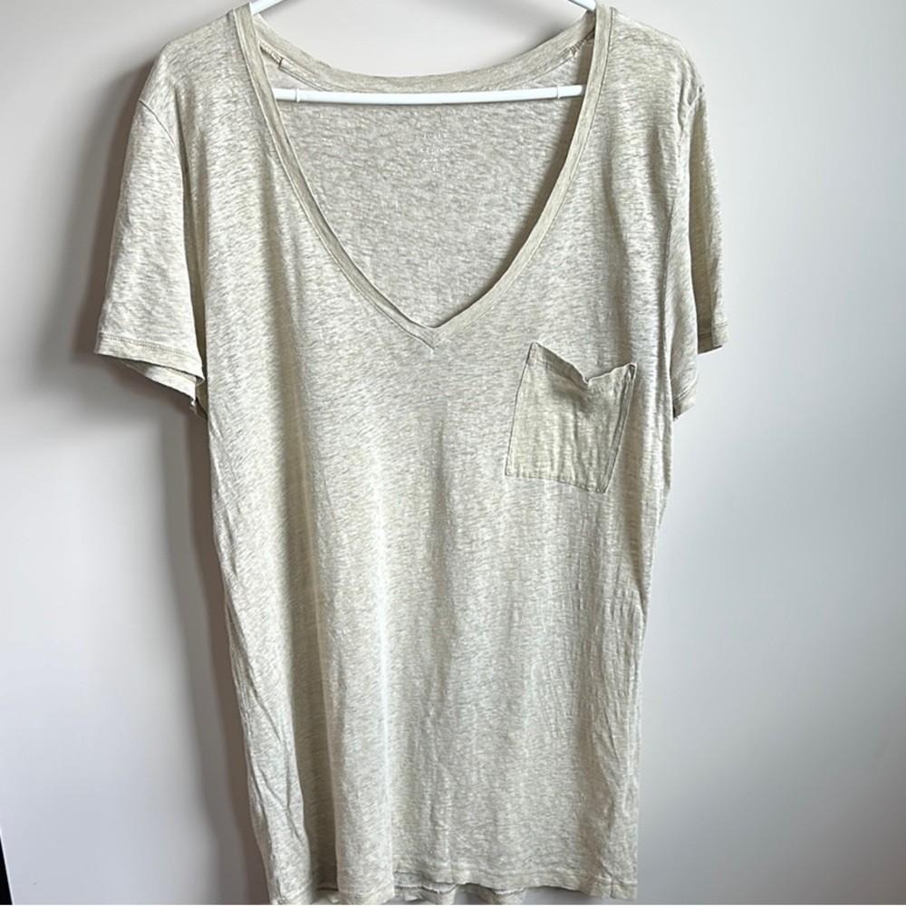 J. Crew 100% Linen Top in light green